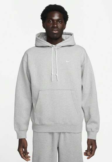  Nike Solo Swoosh Mens Fleece Pullover Hoodie Embroidery Tick Fleece Hooded Sweatshirt