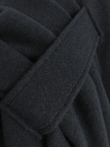 1pc Minimalist Solid Color Faux Cashmere Fringe Design Warm Shawl, Women Casual Soft Outerwear Accessory, Suitable For Autumn/Winter, Daily Wear, Commute, Office, Holiday Gift - Black - View 8