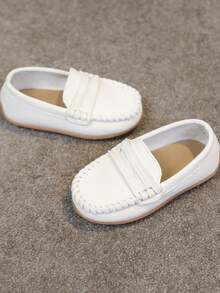 1双2026新款儿童乐福鞋，经典英伦风儿童软底休闲便鞋 - 白色 - 查看 6