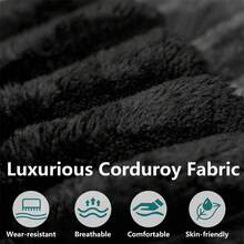 No Assembly 95" L Shaped Cloud Sectional Sofa Plush Corduroy Deep Seat Upholstered Corner Couch For Living Room - Màu đen ở bên phải - Xem 6