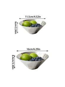 1pc Nordic Luxury Stainless Steel Fruit Bowl, Minimalist High-End Living Room Coffee Table Snack Nut Plate, Premium Fruit Plate, Elegant Afternoon Tea Tray, Creative Dessert Cake Plate, Decorative Accessory - Silver - View 8