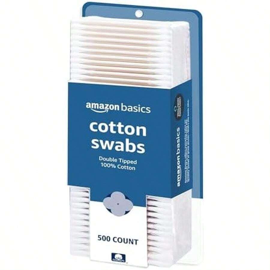 Basics Cotton Swabs For Personal Hygiene And Baby Care, 500 Count, 1 Pack - 500裝(1包) - 查看 1