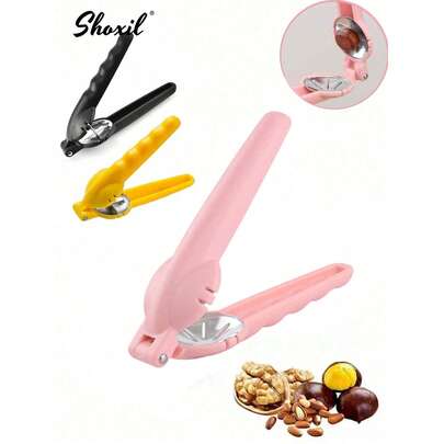 shoxil 1 pieza Abridor de castañas de plástico, pelador de castañas, cascanueces de borde dentado, herramienta de corte transversal para quitar fácilmente la cáscara de las castañas, pinza para nueces para el hogar, utensilios de cocina