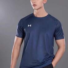 Under Armour Men's Knit Short Sleeve T-Shirt - Blue - View 4