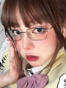 1pc Small Square Frame Glasses Frame For Women With Small Faces, Narrow Gold-Rimmed Gold-Rimmed Ultra-Light White Copper Rectangular Glasses Clear Glasses Accessories - Bạc - Xem 2