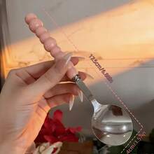 4pcs/Set Cute Pearl Stainless Steel Spoons - Ideal For Enjoying Desserts And Coffee, Perfect Gift For Girls, Heart-Shaped Spoons - Multicolor - View 14