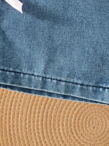 3pcs Baby Girls' Casual Loose Pink Round Neck Butterfly Print Short Sleeve T-Shirt, White Spaghetti Strap Top, And Straight Leg Denim Pants Set, Summer - Pink - View 3