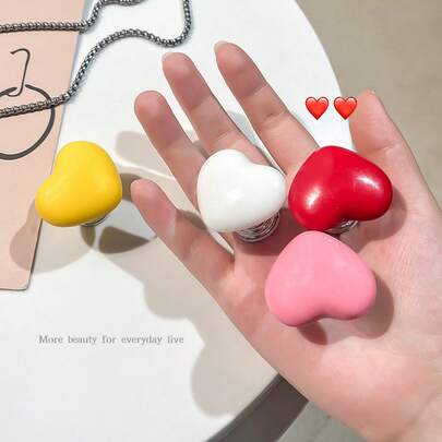 Colorful Fashion Heart-Shaped Heart Button, Bathroom Accessories Heart-Shaped Press Creative Toilet Water Tank Button Assistant 1 Piece