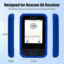 Dex Com G6 Receiver Case Silicone With 20PCS Transparent Patches - Dex Com G6 Sensor Shockproof Anti-Drop Protective Case By YOUSHARES - Blue Case_patch_20 - View 2