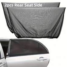 4Pcs Car Window Sunshades And Mosquito Net Curtains - Foldable, All-Weather Black Privacy Protection, UV Protection, And Insect Repellent, Suitable For Cars, Trucks, And SUVs. - 4-piece Set (front Window + Rear Window) - View 8
