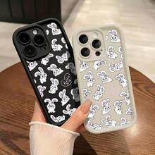 かわいいウサギ柄の耐衝撃性スマホケース,Phone16/16pro/16promax/16plus/Phone15/15pro/15promax/15plus/14/14pro/14promax/14plus/13/13pro/13promax/12/12pro/12promax/11/11pro/11Promaxシリーズの携帯電話の保護するケースに適用可能. - ブラック - チェックする 5