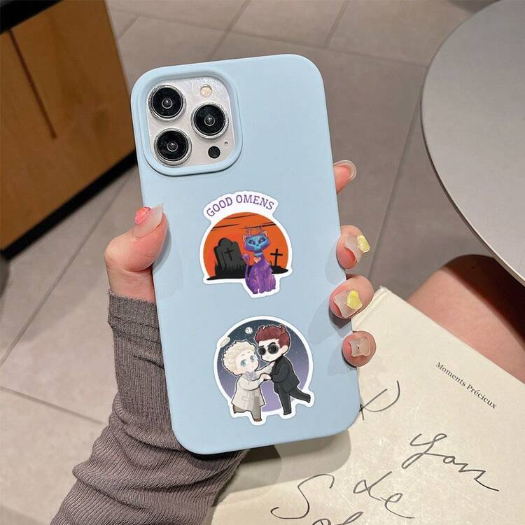 60Pcs Good Omens Stickers Cartoon Cute Good Omens Graffiti Stickers DIY Laptop Refrigerator Luggage Phone Case Water Cup Decoration Stickers - A - View 7