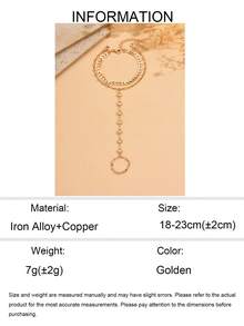 2pcs/Set Gelang Rantai Tulang Ikan Logam Emas Modis dan Serbaguna, Cincin Jari Rantai Kristal Transparan yang Menawan, Cocok untuk Pemakaian Sehari-hari, Pesta, Liburan Pantai, Buatan Tangan, Panjang Rantai Dapat Disesuaikan, Jumlah Manik Kristal Tidak Tetap - Emas - View 5