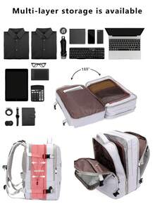 Tas Ransel Kabin Wizz Air Ryanair 40x20x30cm - Kompartemen Laptop 14", Termasuk Kantong Kompresi Vakum dan Set Pompa Manual, Tempat Penyimpanan Sepatu, Cocok untuk Perjalanan Singkat, Tas Kabin, Perlengkapan Perjalanan Ringkas - MultiWarna - View 6