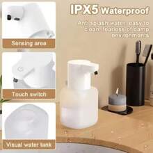 DONASIRA 500ml Super Large Capacity Touchless Rechargeable Smart Infrared Automatic Soap Dispenser, Wall-Mounted Electric Smart Foaming Hand Wash Liquid Dispenser, Kitchen Dish Soap Automatic Dispenser, ABS Plastic Material, IPX5 Waterproof, 4 Adjustable Flow Levels, Suitable For Bathroom, Kitchen, Restroom, Essential Gift For Christmas, Halloween And Autumn New Arrival - Multicolor - View 7