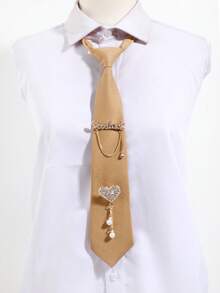 1件装女士休闲百搭好运心形吊坠饰品，适合外出、约会、演出搭配、节日、旅行等场合。 - 彩色 - 查看 3