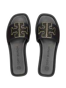 TORY BURCH - Women Double T Sport Slide - ĐEN/VÀNG - Xem 3