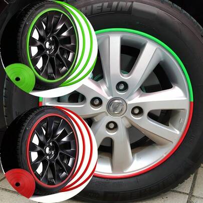1pc Car Tire Protector Ring, Wheel Rim Decorative Strip, Anti-Collision Strip, Decorative Line Sticker, Modification Accessory. Flexible Anti-Collision And Decorative For Wheel Rim, Easy To Install Fits All Wheel Rims