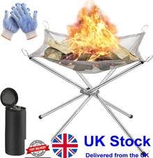 Portable Fire Pit For Camping, Outdoor Folding Firepit Fireplace With Heat Resis - Default - View 3