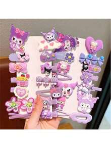 SANRIO 14/28 件装 库洛米发夹，刘海夹，精致多功能库洛米浴室发饰，多功能刘海夹，卡通发饰，适用于角色扮演、舞台表演，适合情人节、婚礼、旅行、生日礼物、舞会、节日派对（部分配件随机发货） - 多色 - 查看 9