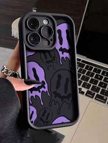 New High-End Textured Anti-Drop Red Twisted Smiling Face Painted Phone Case, Für  17 Pro Max/Pro/Air, 16 Plus, 15, 14 Pro Max, 13, 12 Und Galaxy S22/23/24/25 Plus Ultra FE. Wundervolles Geschenk Für Freunde, Jungen, Mädchen Oder Die Familie. - Nhiều màu-1 - Xem 1
