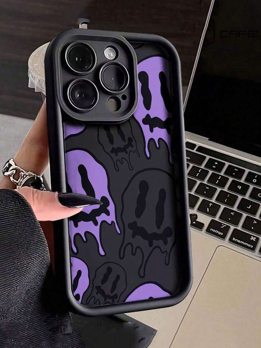 New High-End Textured Anti-Drop Red Twisted Smiling Face Painted Phone Case, Für  17 Pro Max/Pro/Air, 16 Plus, 15, 14 Pro Max, 13, 12 Und Galaxy S22/23/24/25 Plus Ultra FE. Wundervolles Geschenk Für Freunde, Jungen, Mädchen Oder Die Familie. - Nhiều màu-1 - Xem 1