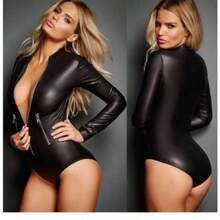 Sophisticated All-In-One Bodysuit With A Flattering Second-Skin Fit & Strategic Zipper Accents, This Elegant Black Lingerie Is Designed To Sculpt And Enhance Your Curves For A Confident Look On Romantic Evenings, Date Nights & Valentine's Day - 黑色 - 查看 2
