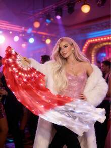 1 قطعة مروحة إضاءة LED وامضة للكبار، طول 1.5 متر، تدرج لوني من البنفسجي إلى الأبيض، خط إضاءة ناعم، مناسبة لرقص البطن والأداء على المكتب وغيرها من المناسبات، لا تحتاج إلى بطاريتي AAA، مناسبة للعطلات والعروض المسرحية والحفلات والأعراس وعيد الهالوين وعيد الميلاد وغيرها من المناسبات - مروحة حريرية مضيئة - مشاهدة 6