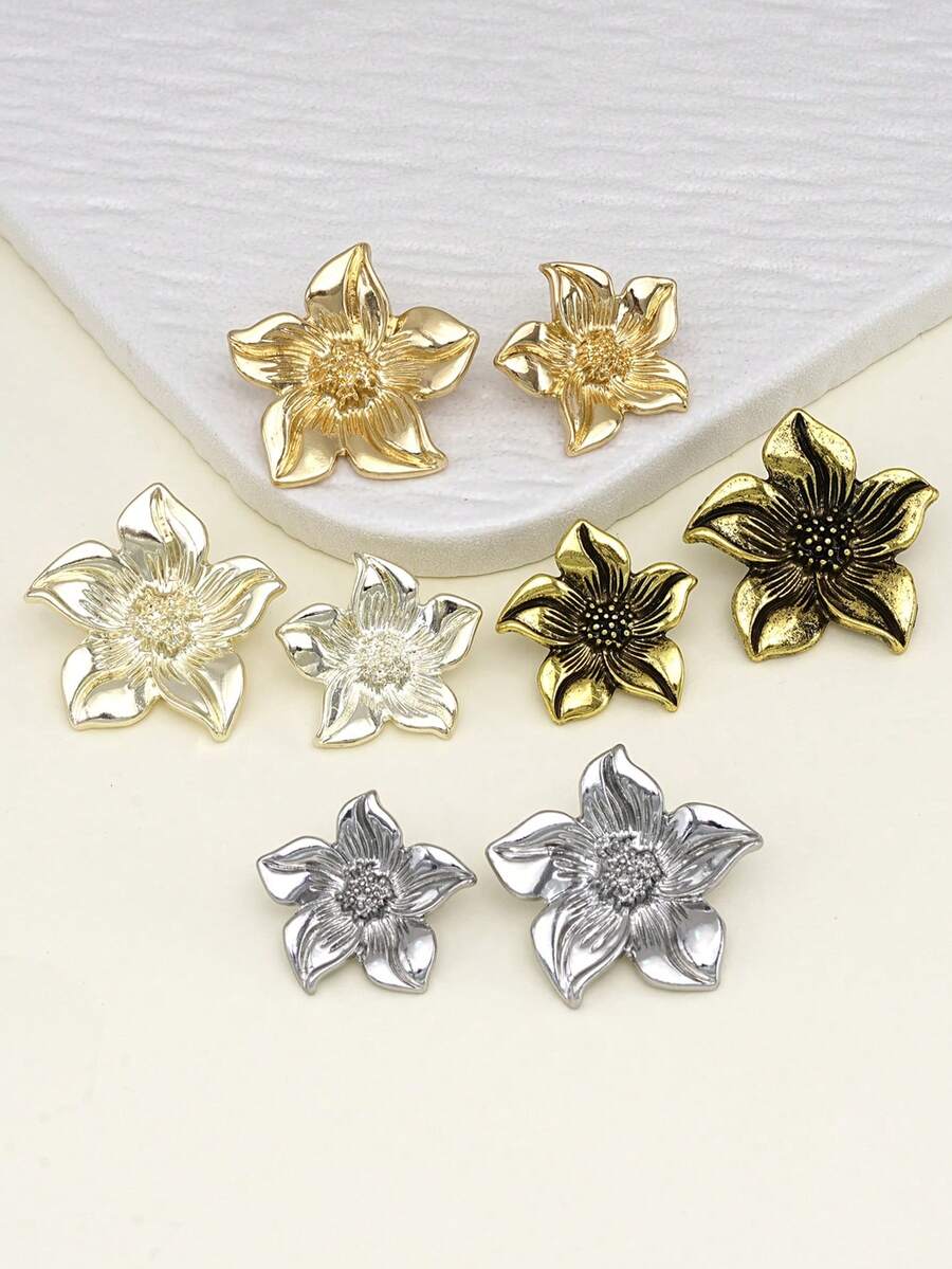 10pcs/Pack Floral Metal Buttons, DIY Sewing Decorative Buttons For Women Sweater, Coat, Jacket, Shirt, Suit, Scarf Gift Box Accessories