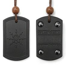 Black Square Quantum Pendant Necklace Anti Radiation Volcanic Stone Anion Energy Necklace For Daily Wear - màu đen - Xem 1