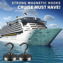 5/10pcs Heavy Duty Magnetic Hooks, Black 12kg Capacity Hooks, Suitable For Boat, Kitchen Wall, Hardware Magnetic Hooks For Small Tools & Items - Magnetic Hooks - View 4