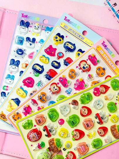 3D Embossed Stickers, Vivid Cartoon Designs, Waterproof & Scratch-Resistant, Suitable For Body, Stationery, Cups, Decorations - Gifts. Ideal For Home Decor, Decorations, Party Decorations, Birthday Gifts, Various Holiday Gifts. Fashionable.