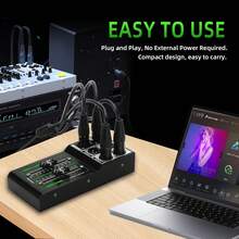 Passive Stereo Monitor Volume Controller, XLR 2 Input 2 Output Stereo Studio Controller, Plug And Play No Loss Volume Adjustment Controller For Studio Home Audio System - Black - View 7