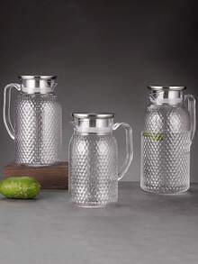 1PC Transparent, Large-Capacity Acrylic Pitcher With A V-Shaped Spout And A Good Seal. Ideal For Serving Hot And Cold Beverages, Juices, And Iced Tea, Perfect For Home Kitchens, Cafes, Restaurants, And Parties. - Multicolor - View 6
