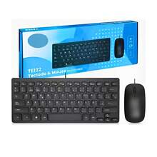 Kit Teclado e Mouse Multimídia com Fio USB 1 Metro Design Compacto Ultra Fino Layout ABNT2 Português PC e Notebook - Preto - Visão 1