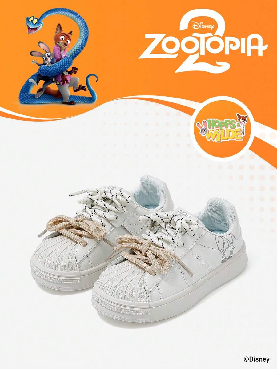 Disney Sản phẩm hợp tác chính thức với Zootopia 2 | Một đôi giày thể thao trẻ em, phù hợp cho việc đi lại hàng ngày và các hoạt động ngoài trời trong kỳ nghỉ, vừa vặn thoải mái, chống trơn trượt, chống mài mòn và thoáng khí (Giày thể thao trẻ em, Giày trẻ em, Giày bé gái) - Màu be - Xem 1