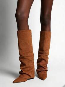 Brown suede