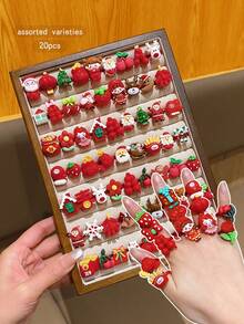 20pcs Assorted Style Adjustable Open Rings, Fashion Jewelry - one-size - View 10