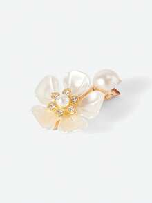 Opalesca 20pcs Women's Elegant Faux Pearl Inlaid Flower & Heart Design Hair Clips, Versatile For Daily And Party Use, Recommended Gift For Back To School Season, Claw Clips, Hair Claws, Hair Slide, Hair Barrettes, Flower Hair Accessories, Vacation Outfits Woman - Multicolor - View 3