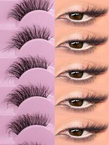 7 Pairs Natural Fluffy False Eyelashes, Cat Eye Lashes, Elongated Lashes, Suitable For Daily Wear, Strip Eyelashes - Cat Eye Lashes - View 1