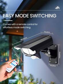 2 Pcs Outdoor Motion Sensor Solar Lights 64 LEDs Spotlight With Remote Controller FloodLights Outdoor IP67 Waterproof, Wireless Dummy Decoy Fake Security Camera,Solar Powered Security Light For Porch Garden Patio Driveway - 2 Pcs - View 9
