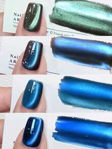 12毫升容量 2026 春夏新款女士假日礼盒套装，包含璀璨秋夜星空、美人鱼蓝绿色水晶石、猫眼蓝、粉色日记本、深巧克力棕色、蓝色猫眼玻璃珠、水晶石猫眼凝胶指甲油。 - 彩色 - 查看 3