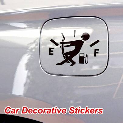 1/2个油箱盖贴纸，趣味低油量警告贴纸，幽默油表过载贴纸，反光个性化汽车贴纸，汽车贴花，油箱盖贴纸，趣味个性化汽车贴纸，汽车配件，汽车装饰，女士汽车配件，汽车用品，卡车配件，汽车用品，汽车贴花，汽车贴纸，随机款式