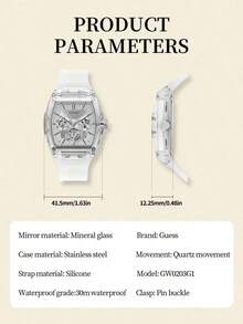 Guess Men's Quartz Chronograph Watch, Silicone Strap Fashion Sport Watch GW0203G1/GW0203G3/GW0203G7 - Clear - View 6