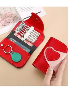 1pc Key Case, Large Capacity, Multifunctional Waist-Hanging Key Case, Simple And Practical Card Case, Waterproof Household Key Case, Compact Mini Card Case, Female Key Case, High-Value Universal Car Key Case, Card Case, ID Bag Wallet, Suitable For Giving Holiday Gifts - Multicolor - View 2