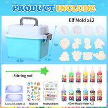 Kit DIY de 30 piezas "Elfos de Agua Mágicos" con Hidrogel de Colores - Kit de Manualidades Educativas para Niños y Niñas, Incluye 12 Pegamentos Mágicos, 12 Moldes de Vida Marina (Pulpo, Pez, Estrella de Mar y Más) y Molde de Calamar, Hecho de Material ABS Duradero. ¡Perfecto para Actividades STEM, Juegos Sensoriales, Proyectos Escolares, Manualidades Caseras, Regalos Creativos, Fiestas Infantiles, Cumpleaños y Navidad! Inspira la Imaginación, la Ciencia y la Diversión Ilimitada. - Celeste - Ver 8