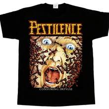 Pestilence Consuming Impulse Short - Long Sve New Black T-SHIRT 345XL- - 黑色 - 查看 1