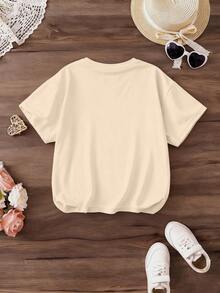 2pcs/Set Girls Leopard Print Bow Tee + All-Over Print Bike Shorts, Casual & Fashionable - Multicolor - View 6