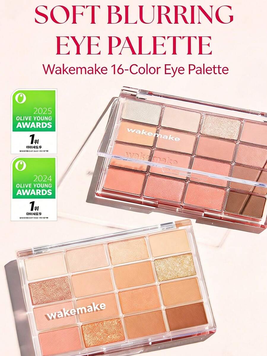 Wakemake 16色眼影盘提供丰富的色彩选择，涵盖哑光、珠光和闪光质地，助您打造从日常甜美妆容到派对魅惑妆容的百变造型。细腻的粉质具有极佳的附着力，不易结块或飞粉，即使是新手也能轻松上手。这款眼影盘非常适合节日、派对、旅行、户外活动等场合，也是情人节和春季个人护理的理想之选。 - 03 日落柔焦 - 查看 1