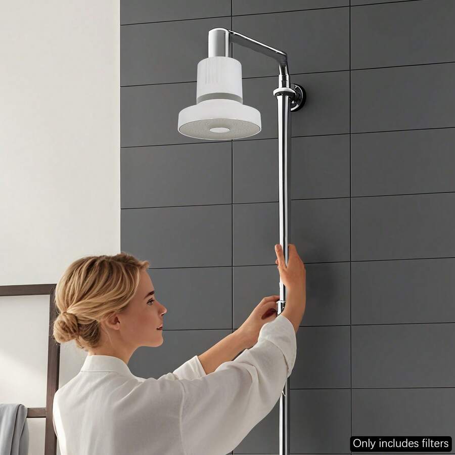 SHIOUCY Showerhead With Water Filter Mechanism, Filtered Shower Head, Shower Filter For Healthier Hair & Skin - Silver - View 1